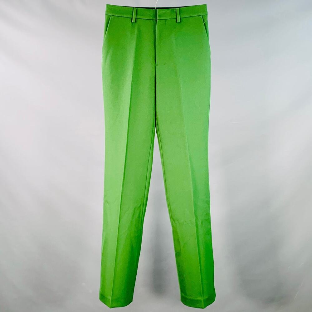 AMI by ALEXANDRE MATTIUSSI Size 28 Green Wool Twill Straight Zip Fly Dress Pants